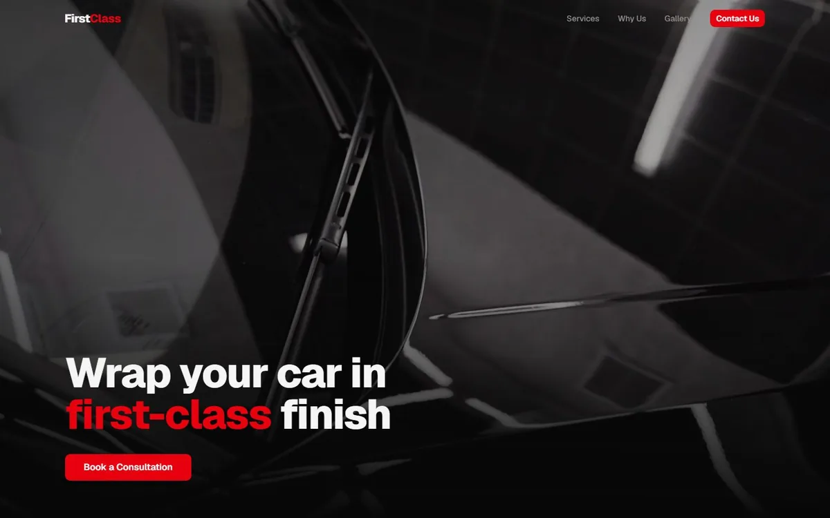 Screenshot of the Auto detailing site