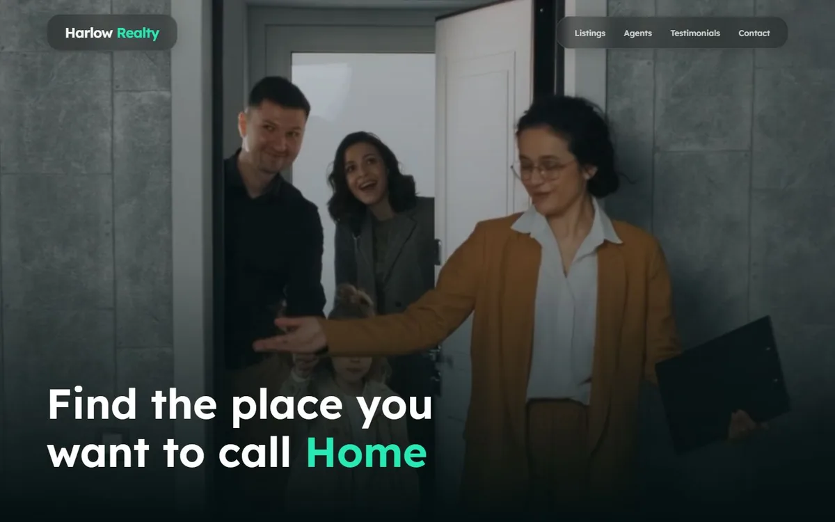 Screenshot of the Real estate site